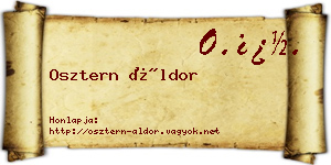 Osztern Áldor névjegykártya